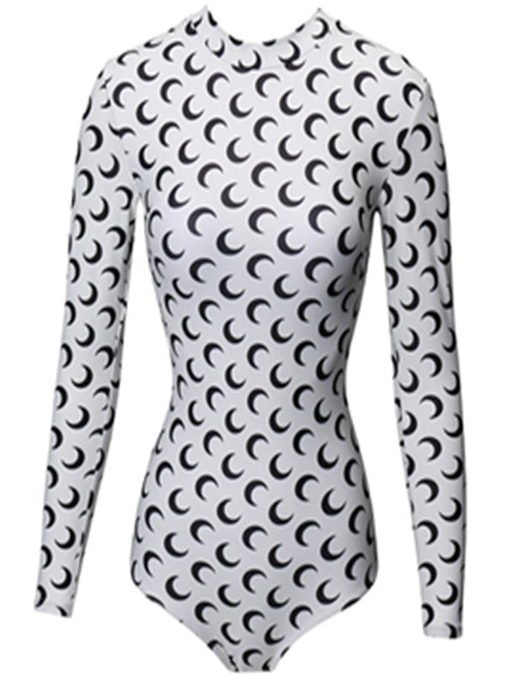 Slim One-Piece Triangle Long-Sleeved Sunscreen Swimsuit